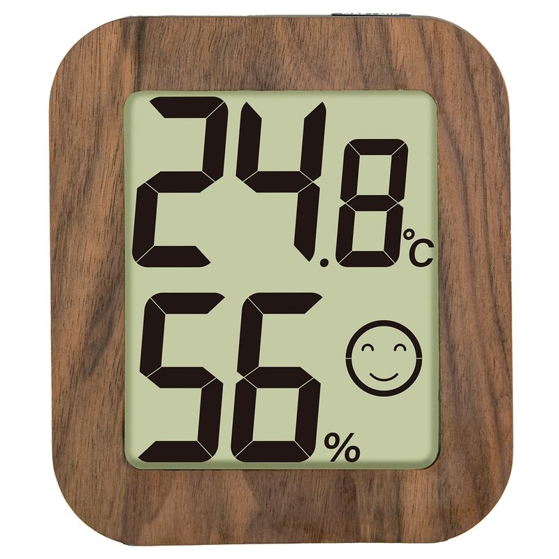 Shinwa 73235 Sokutei Digital Temperature and Hygrometer, Environmental Checker, Wooden,