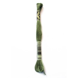 DMC 117-3052 Six Strand Embroidery Cotton Floss, Medium Green Grey, 8.7-Yard
