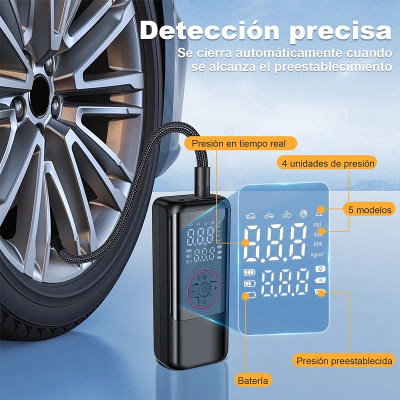 Compresor Aire Bomba Inflador Por Llanta Auto 150psi 7500mah