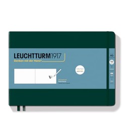 LEUCHTTURM1917 370358 Skizzenbuch Landscape (A5 Quer), Hardcover, 112 Seiten (150 g/sqm), blanko, Forest Green