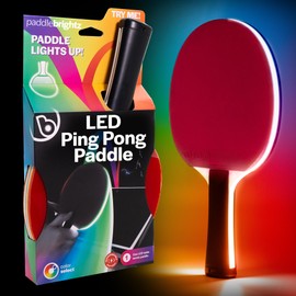Brightz PaddleBrightz LED Ping Pong Paddle - Light Up Glow in The Dark Ping Pong Paddles - Table Tennis Blades Accessories - Fun Neon Ping Pong Racket for Professional Men, Women, and Kid Players