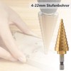 Saipor 4-22 mm Step Drill HSS Cone Drill Bit 6.35