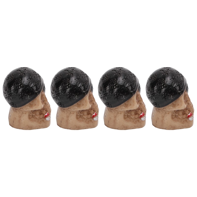 4PCS/Set Tire Valve Cap Skull Shape with Rubber Ring for