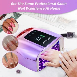 96W UV Nail Lamp, Wireless Portable Rechargeable UV Light for Gel Nails,42 Led Nail Lights and 4 Timer Setting and Smart Sensor Nail Dryer,Nail Cure Light with Removable Bottom. (Gradient Purple)