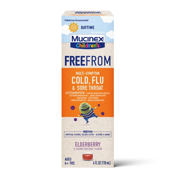 Mucinex Children's Liquid - FreeFrom Multi-Symptom Cold, Flu & Sore Throat 4oz, 1 pack