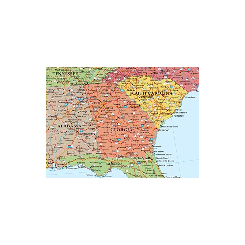 48x78 Huge United States, USA Classic Elite Wall Map Laminated