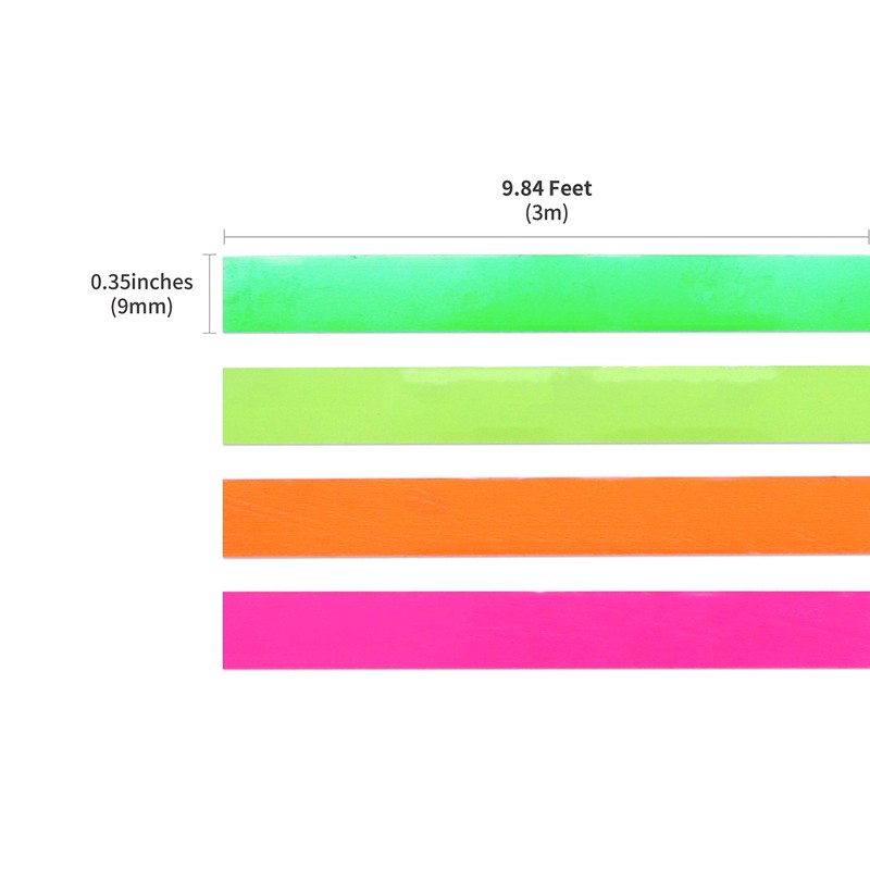 Motex Refill Tape for Embossing Label Maker, Fluorescent Color Tapes