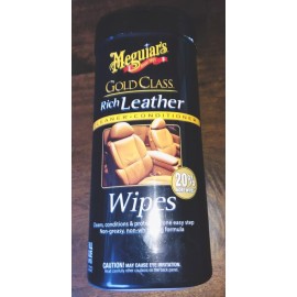 MEGUIAR’S  25 WIPES Full Size GOLD CLASS RICH LEATHER Care Wipes!
