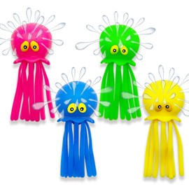 QYDKWK Set mit 4 Oktopus Wasserbomben, Gummi Badespielzeug für Kleinkinder, Sensorisches Stressabbau Poolspielzeug für Kinder, Sommer Partytütenfüller für Jungen und Mädchen 3+ Jahre