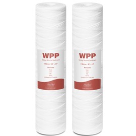 20 x 4.5 Inch 5 Micron String Wound Sediment Water Filter Cartridge, SimPure Whole House Sediment Well Water Filter Replacement for Well Water, Fits DB20P DB20P-3 (2 Pack)