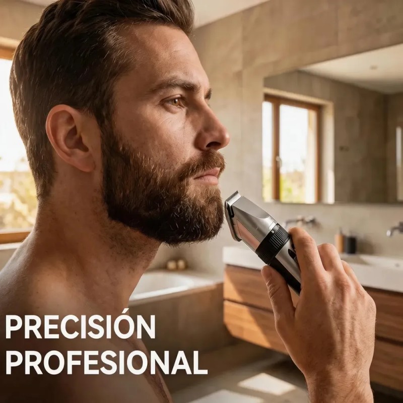 Kit para Barba LWMaster Profesional de 18 Piezas con Recortadora,