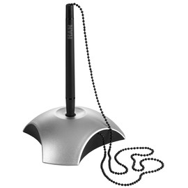HAN 2751-77, DELTA pen holder Silver Edition. Attractive, elegant and stylish, premium quality with extra long chain, exclusive lacquered plastic, silver