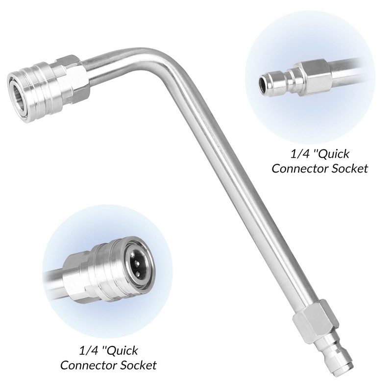 CHAVOR Pressure Washer Gutter Rod, 7 inch 90 Degree Curved