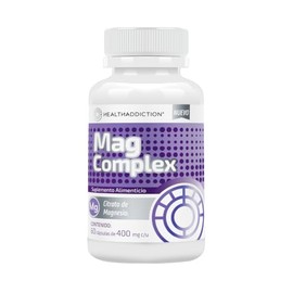 HEALTHADDICTION - Citrato de Magnesio Mag Complex, 60 Cpsulas de 400mg, Sin Gluten y Sin Azcar, Alivia el Estreimiento, Mejora Sueo y Relajacin...    