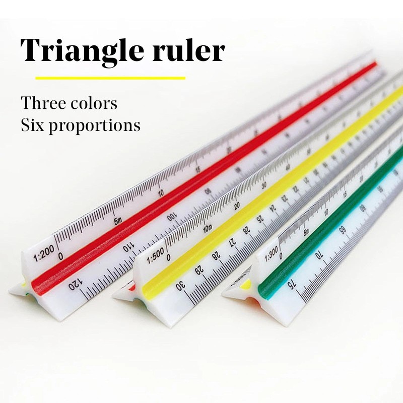 1 PCS Architectural Triangular Scale Ruler for Architects, Students, Draftsman