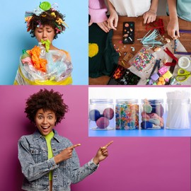 Tarros de plástico con tapas, recipientes de plástico pequeños de 6 onzas, paquete de 18 recipientes de cosméticos de viaje para cremas, loción, tarro transparente a prueba de fugas