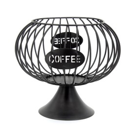 Coffee Pod Storage Organizer K Cup Holder for Counter Iron Storage Basket for Keuring pods Coffee Bar Decor Coffee Bar Accessories for Coffee Capsule Creamer Black