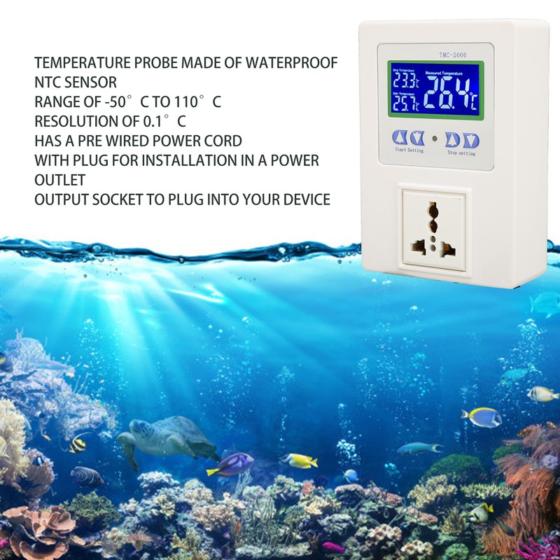 Digital Temperature Controller LCD Display Heating Cooling Thermostat Controller for