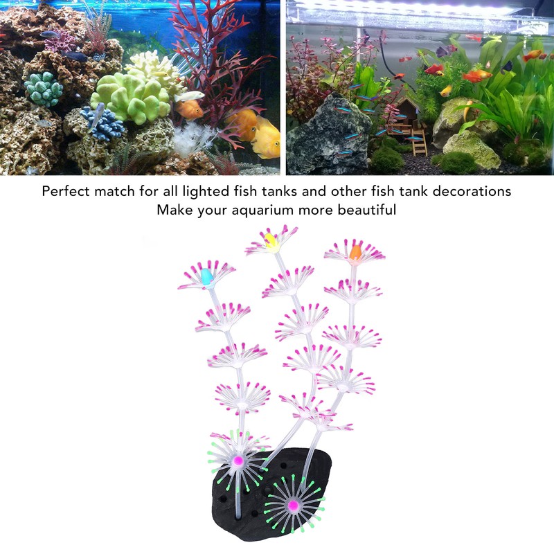 Silicone Glow Fish Tank Decorations Simulation Innovative Landscaping Glowing Artificial