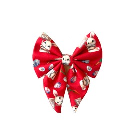 New Dogs Bow Tie Bowtie Sailor Easter Rabbit EGGS carrots RED Elastic Band ACCESSORY UK (Happy Easter Small)