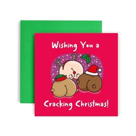 Huxters Christmas Cards for Women Men – Have a Cracking Christmas Happy Christmas Card for him and her Family Christmas Holiday – Dad Mum Brother Sister Auntie Uncle Daughter holiday laughter card