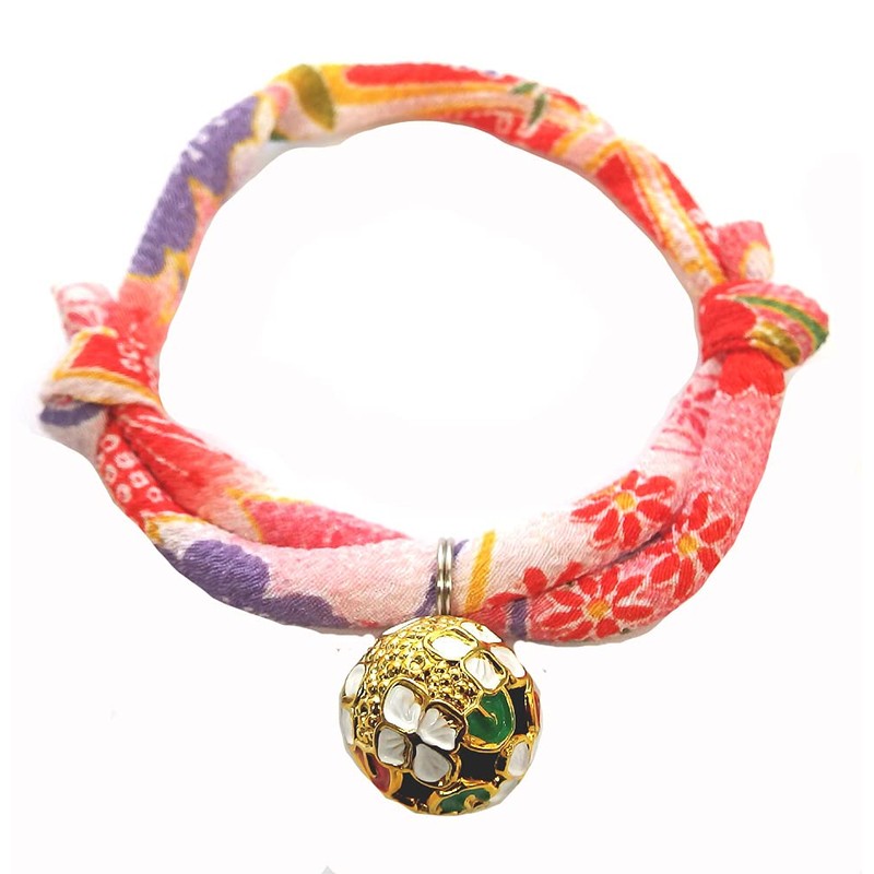 [Collar Treatment] Cat Collar, Cat Bell, Charm (4 Leaf Peach,