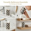 Checkered Ceramic Toothbrush Holder, Cute & Durable for Bathroom, Ideal
