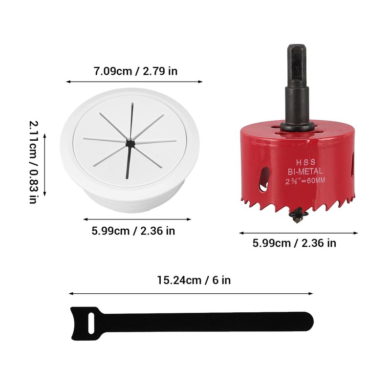 TV Wire Hider for Wall 2‑3/8in 60mm Hole Cord Hider