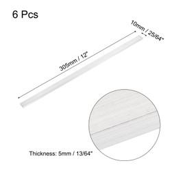 MECCANIXITY 6 Pcs Square Aluminum Flat Bar, 13/64" (5mm) Thick x 25/64" (10mm) Width x 12" (305mm) Long 6061 Aluminum Flat Plate Solid New Mill Stock Silver for Industrial Building