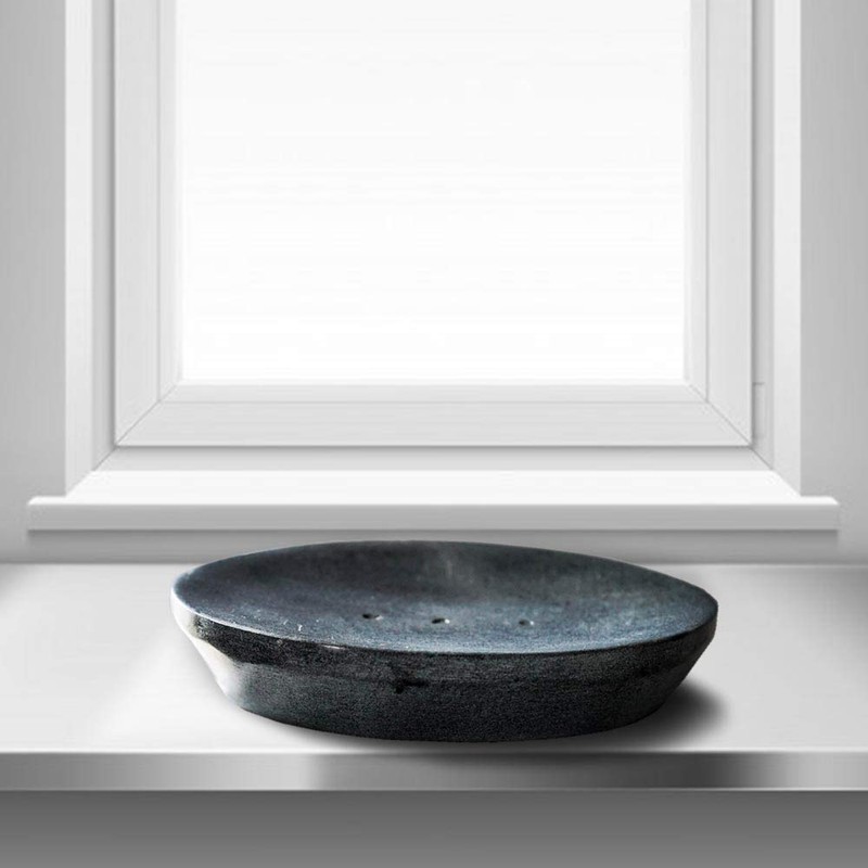 Indus Lifespace Handmade Indian Stone Soap Dish - Grey Soapdish