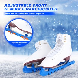 BOOSTEADY Ice Skate Protector, Adjustable Spade Protection, Blade Protectors for Ice Hockey Skates, 2 Pairs of Ice Skate Protective Covers, Blue