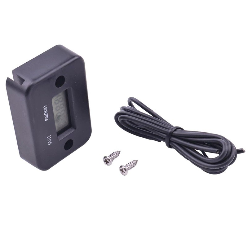 TCINDRR Black Digital Hour Meter Compatible with Riding Lawn Mowers