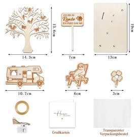 Retirement Gift, Wooden Pension Money Gift, Gifts for Retirement Entry with LED, Retirement Gift Women Men, Retirement Decoration Farewell Gift Colleagues Pension