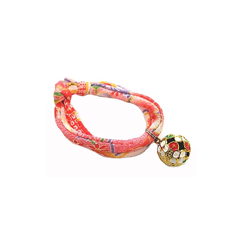 [Collar Treatment] Cat Collar, Cat Bell, Charm (4 Leaf Peach,
