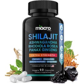 MACRO VITAL Pure Himalayan Shilajit for Men and Women 8-in-1 Supplement, Organic Himalayan S