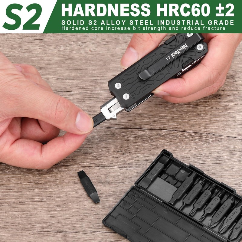 NexTool, Bit Kit, 10 Double-Ended Screwdriver Bit Set for Multi-Tools,