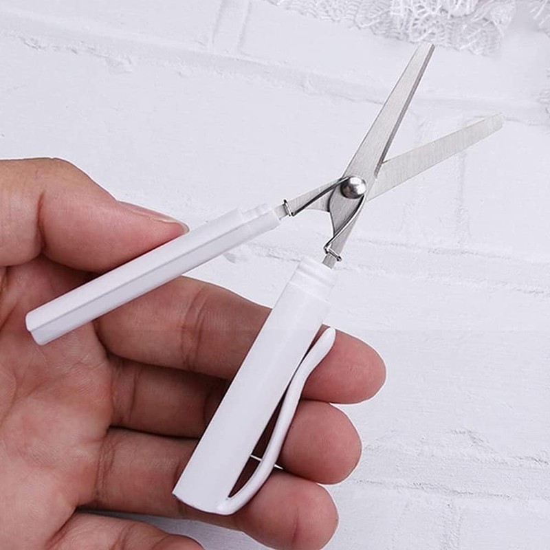 Blue Foldable Scissors, Portable Functional Scissors Foldable Cutter Pen Shaped