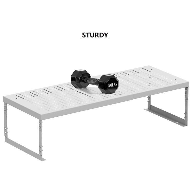 Asiingkel Stackable Expandable Metal Shelf Organizer - Adjustable Wire Storage
