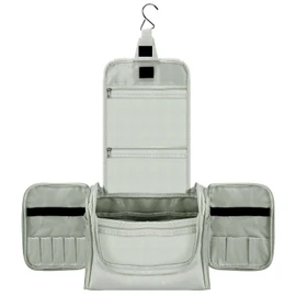 Vinsani Premium Toiletry Bag Large Capacity Many Compartments Hygiene Wash Bag Bathroom Shower Portable Hanging Travel Organiser Waterproof Cosmetic Makeup Toiletries for Men & Women – Light Grey