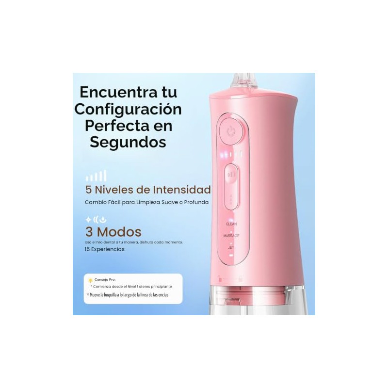 Bitvae Irrigador Bucal Inalámbrico, púas de limpieza de dientes de