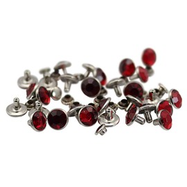 Allstarco 11 mm rojo rubí H103 remaches acrílicos de diamantes de imitación para prendas de piel, costura y manualidades, fabricación de joyas a granel pulseras y bolsos, chanclas – 100 piezas