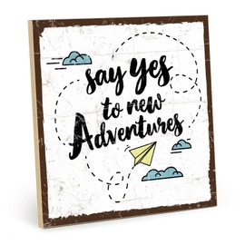 TypeStoff Wooden Sign with Saying - yes - Vintage Look with Quote as Gift and Decoration on Motivation, Positive and Adventure - HS-00920