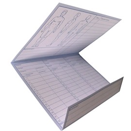 Pack of 100 Patient Record Cards in Blue - Closed DIN A5 for Physiotherapy / Physical Therapy / Doctors (22698)