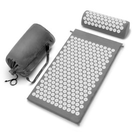 Sivan Health and Fitness Acupressure Mat and Pillow Set - Grounding Mat for Stress, Back & Neck Pain - Acupuncture Point Massage Mat for Muscle Relaxation, Sciatica, & Meditation - Includes Carry Bag