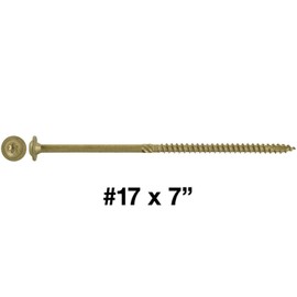 Jake Sales #17 x 7 Construction Lag Screw - Torx/Star Drive Heavy Duty Structural Lag Screw - Exterior Coated - ACQ Compatible - Modified Truss Washer Head. 1 x 50 Count Box - 50 Screws