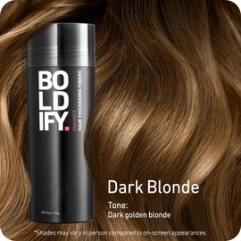 BOLDIFY Hair Fibres for Thinning Hair, Dark Blonde, Invisible, 56 g Bottle, Conceals Hair Loss in 15 Seconds, Hair Thickening for Fine Hair for Men and Women