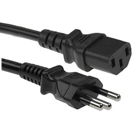 6ft Brazil 3-pin Plug to IEC C13 Power Cord