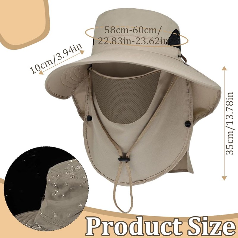 WUFKOP Cappello da Sole con Protezione Integrale, Cappello Anti UV