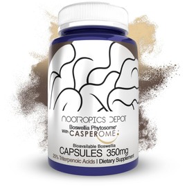 Nootropics Depot Boswellia Phytosome Capsules | 350mg | Casperome | 25% Triterpenoic Acids | Boswellia serrata | Frankincense | Joint Health | 30 Count