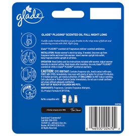 Glade PlugIns Refill 2 CT, Fall Night Long, 1.34 FL. OZ. Total, Scented Oil Air Freshener Infused with Essential Oils
